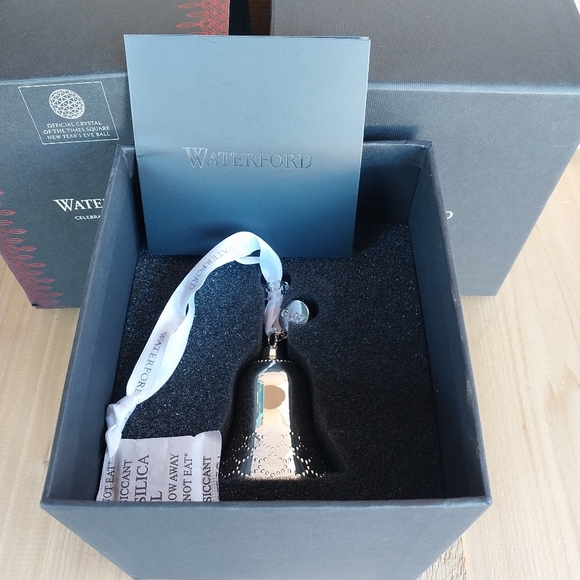 Waterford Silver Bell Ornament Collectible Christmas Decoration 2019 Annual - Picture 5 of 12